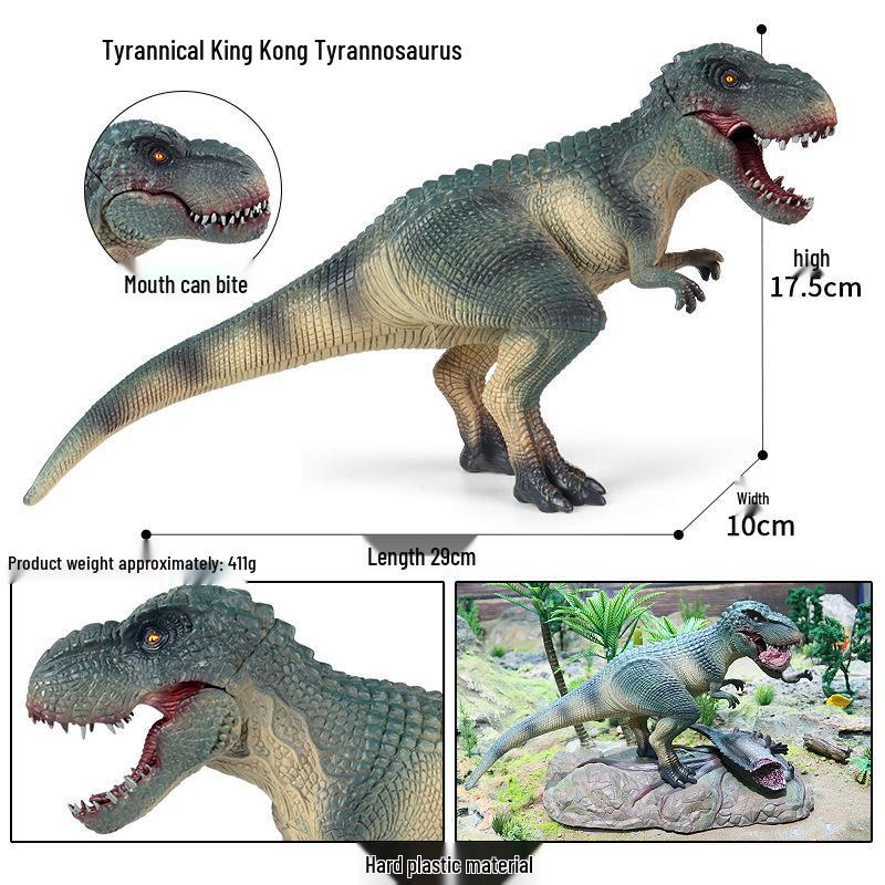 Children's Dinosaur Toy Set: King Kong, Tyrannosaurus Rex, Aurochs, Pachycephalosaurus, Spinosaurus, Therizinosaurus Model.