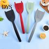 Steak Spatula Silicone Food Clip Anti-slip Long Handle Multifunctional 2-in-1 Flipping Multifunction Meat Frying Egg Toast Serving Clamp Tong Kitchen