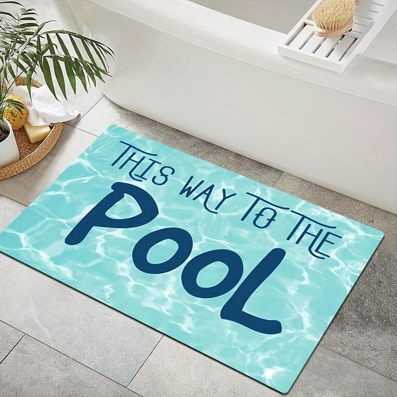 1Pcs Anti Fatigue Kitchen Rugs,Summer Poolside Fun Print Waterproof Non-Slip Thick Cushioned Kitchen Mat Heavy Duty Comfort Standing Mat for Kitchen
