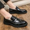 Fashion Luxury Brand Business Casual Shoes Thick Bottom Shoes Leather Loafers Slip on High Quality Wedding Shoes Soft Sole Dress Shoes