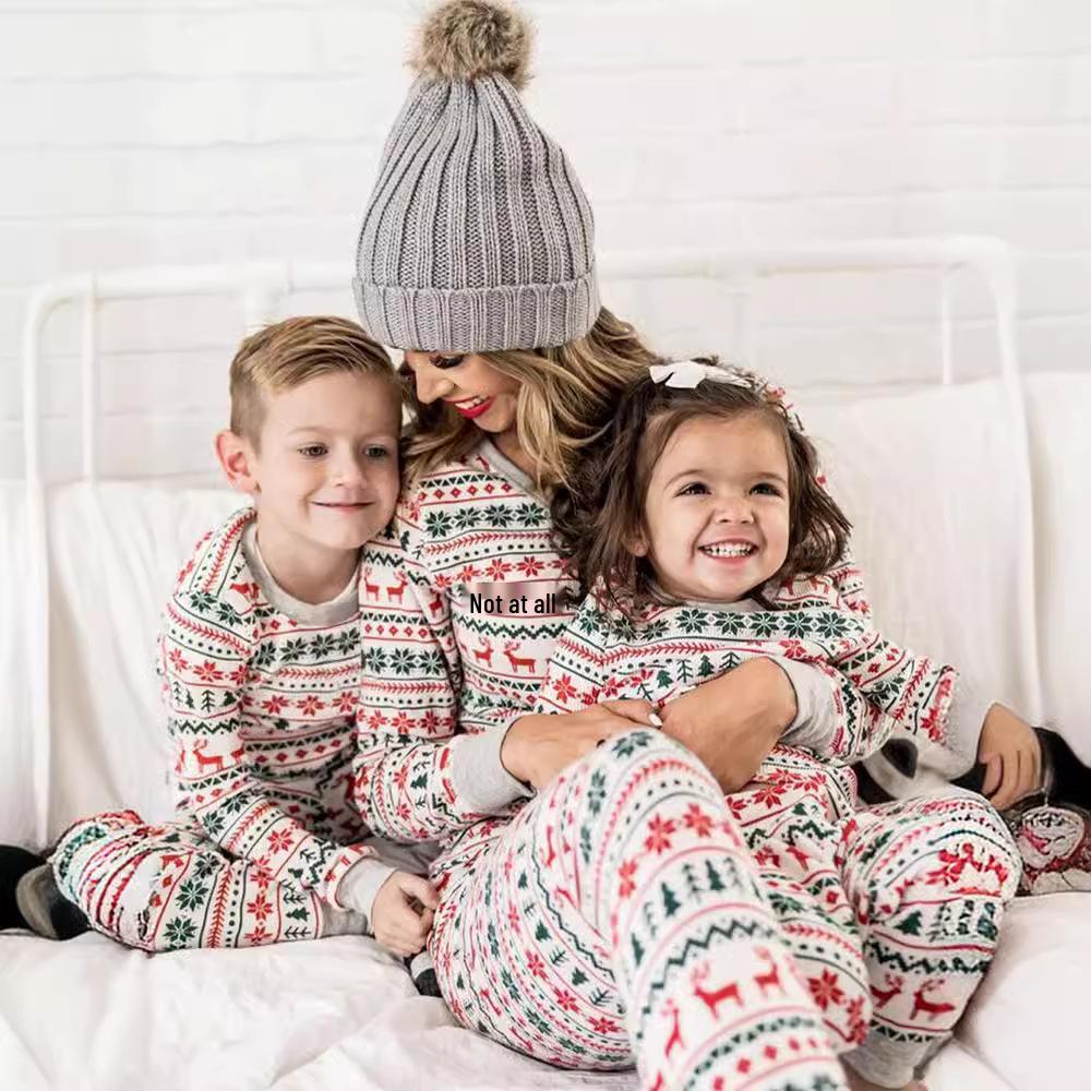 2025 European & American Parent-Child Christmas Pajama Set - New Style Family Home Wear