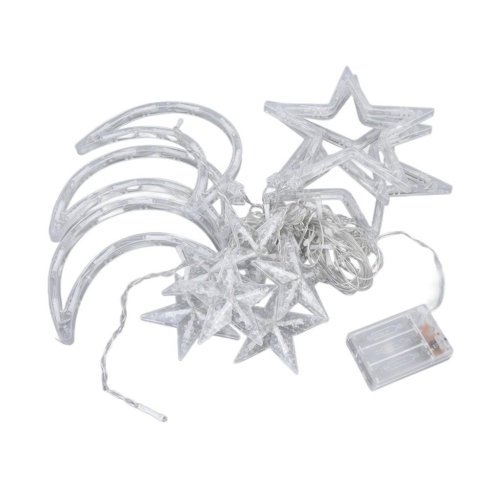 Star Moon Curtain String Lights Romantic Ambience 2 Lighting Modes 126 LED Ramadan Curtain Lights
