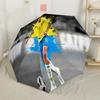 Brazilian Soccer Player Action. Compact Travel Automatic Umbrella Sturdy 8-Rib Shaft Compact Design All-Season Travel Elegant Umbrella
