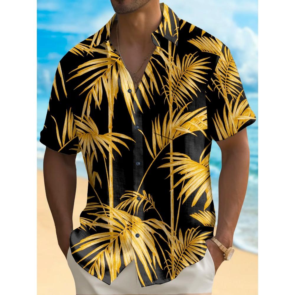 

Summer Coconut Tree Palm Tree Surfing Hawaiian Men s Hawaiian Shirt Street Casual Summer Turndown Short Sleeves Polyester Shirts S
