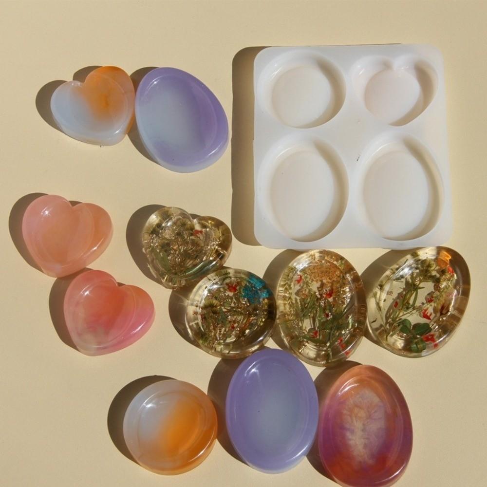 Oval Shape Stress Relief Mold Four Designs Resin Silicone Mold Stone Resin Mold Fidget Toy