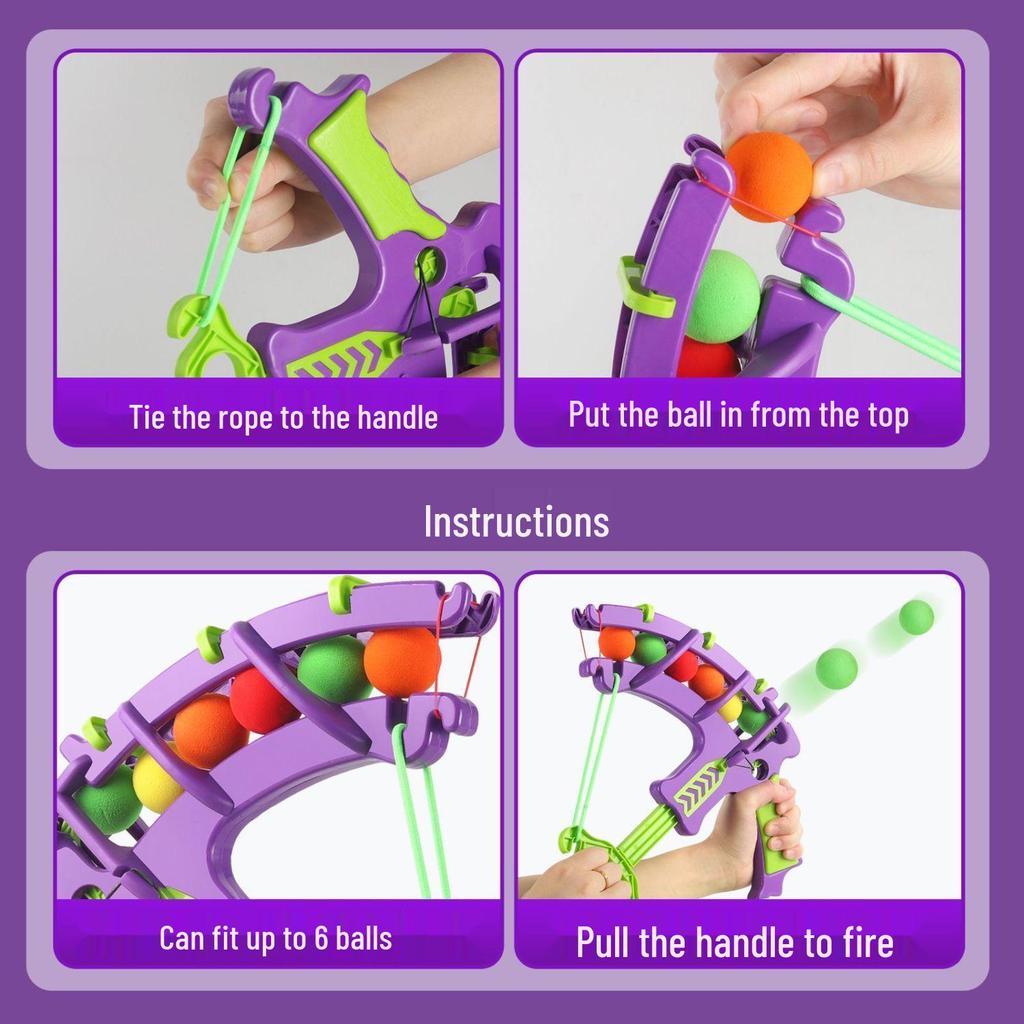 Parent-Child Indoor & Outdoor Crossbow Shooting Toy with EVA Sponge Balls & Target