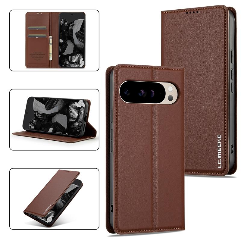 Anti-Drop Leather Wallet Case Kickstand Flip Case For Google Pixel 9Pro XL 8 8A 8Pro 7 7Pro 7A Phone Cover Cards Slot Back Cover