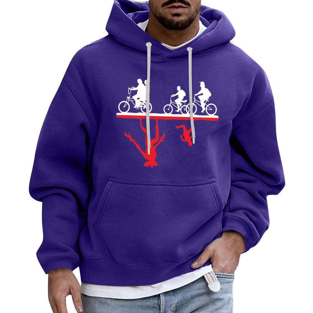 Herren Sport Freizeit Langarm Kapuzenpullover mit Tasche