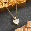 Gold-Plated Heart Pendant Necklace with Zirconia for Women