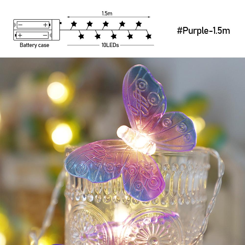 10/20 LEDs Butterfly Light String Led Fairy Light 1.5/3m Battery Holiday Garland for Christmas Wedding Festival Party Decoration