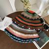 Handmade Knit Color Block Fisherman Hat Women Winter Warm Wool Cap Ins Style