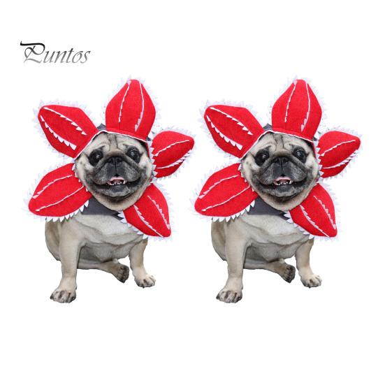 Pet Photo Prop Scary Flower Dog Hat Adjustable Headband Cats Dogs Cat Party Jagged-Edged for Cosplay Dress-up Accessories Photoshoot Props