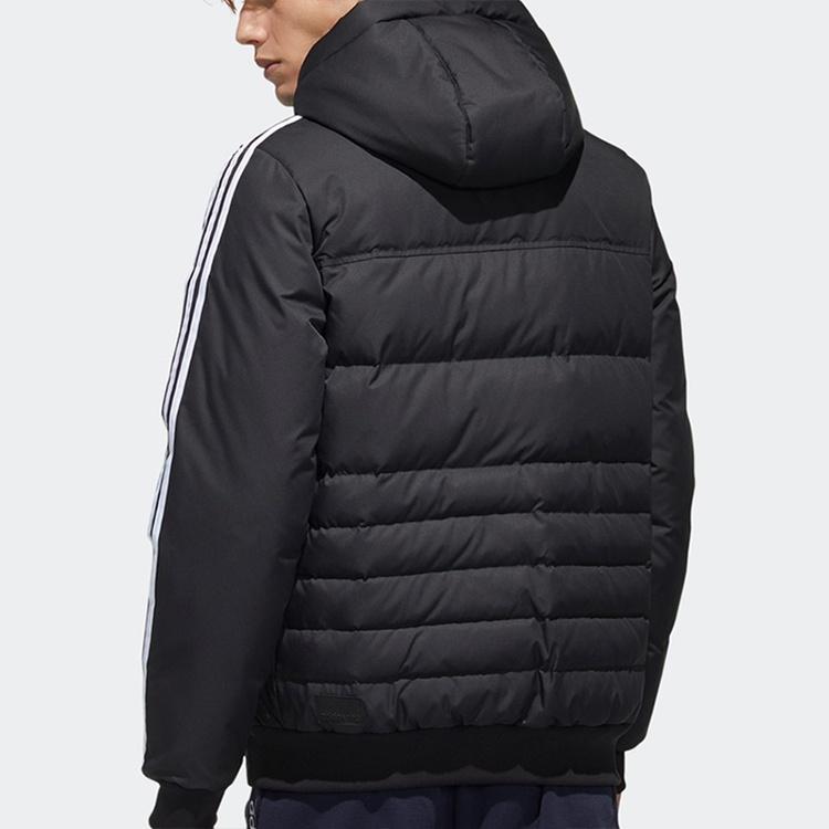 adidas Neo Sprt Dwn Puff Hooded Down Jacket Men Black Men's GJ8821