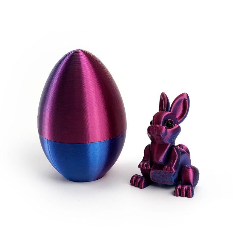 

3D Printed Rabbit Eggs Figurines Toys Easter Rabbit Animal Model Toys Household Desktop Ornament Happy Easter Present For Kids