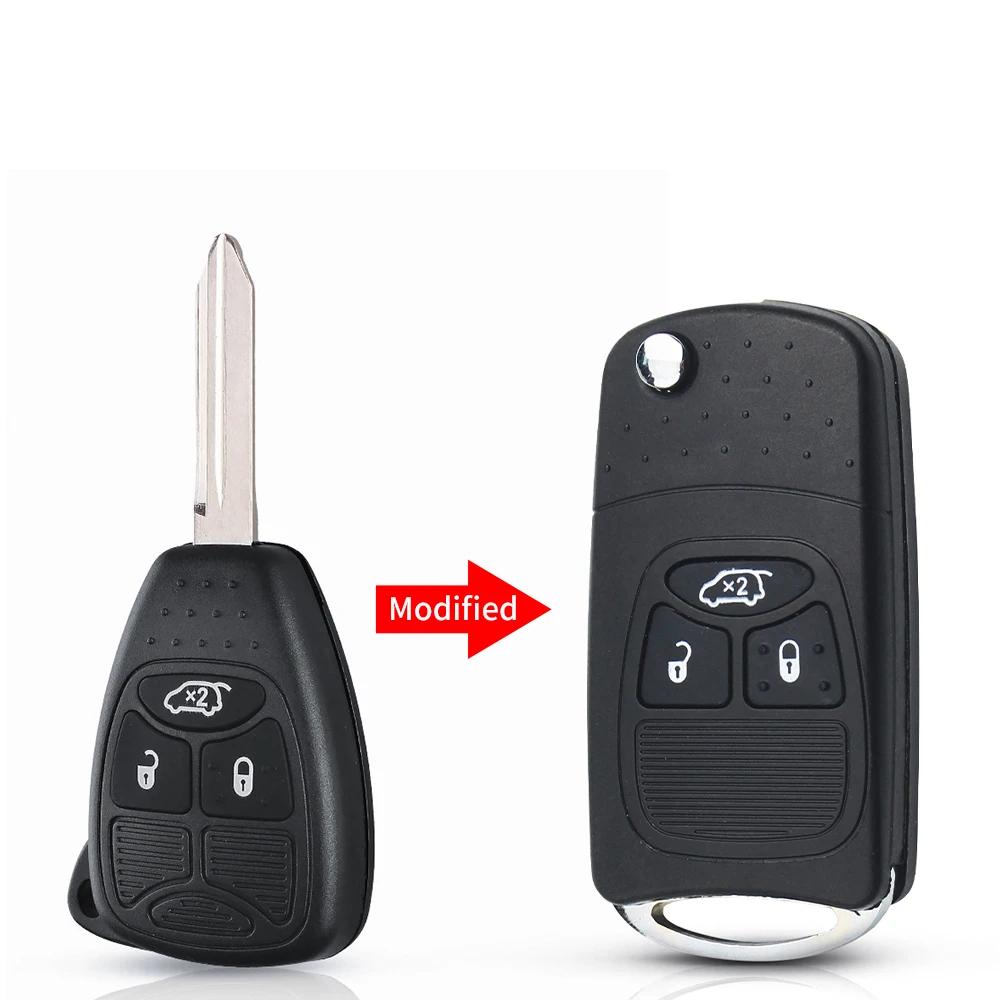 2/3/4 Knops Afstandsbediening Flip Klap Sleutel Behuizing Case Voor Chrysler Sebring Pacifica Dodge Avenger Nitro Jeep Wrangler Liberty