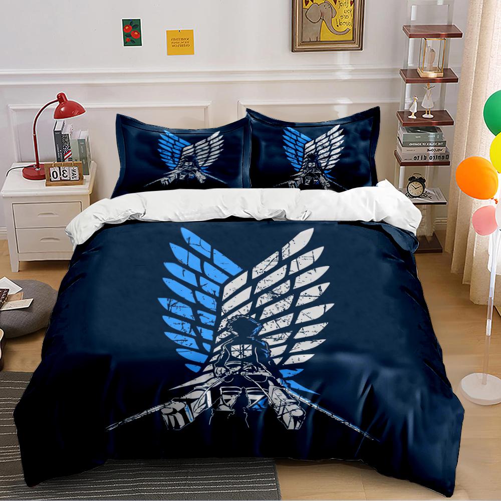 Anime-Inspired Wing Design Bedding Set Bedding set (1 duvet cover, 2 pillowcases, duvet not included) 135x200cm