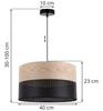 Single Hanging Lamp Classic Oak Veneer Lampshade 40Cm