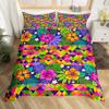 Rainbow Duvet Cover Kawaii Tropical Fruits Bedding Set Pineapple Lemon Doughnut Orange Strawberry Comforter Quilt Cover Set