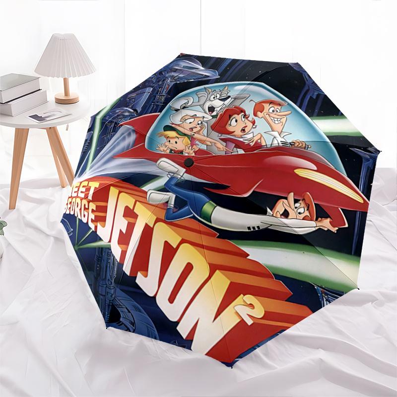 

1pc Meet George Jetson Automatic Opening and Closing Umbrella - Small Umbrella Suitable for Various Occasions, Portable 3-Fold Small Umbrella for Men