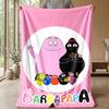 Barbapapa cartoonPrinted Flannel Blanket Cozy Skin-Friendly Warm Throw for Couch Bed Indoor Daily Use