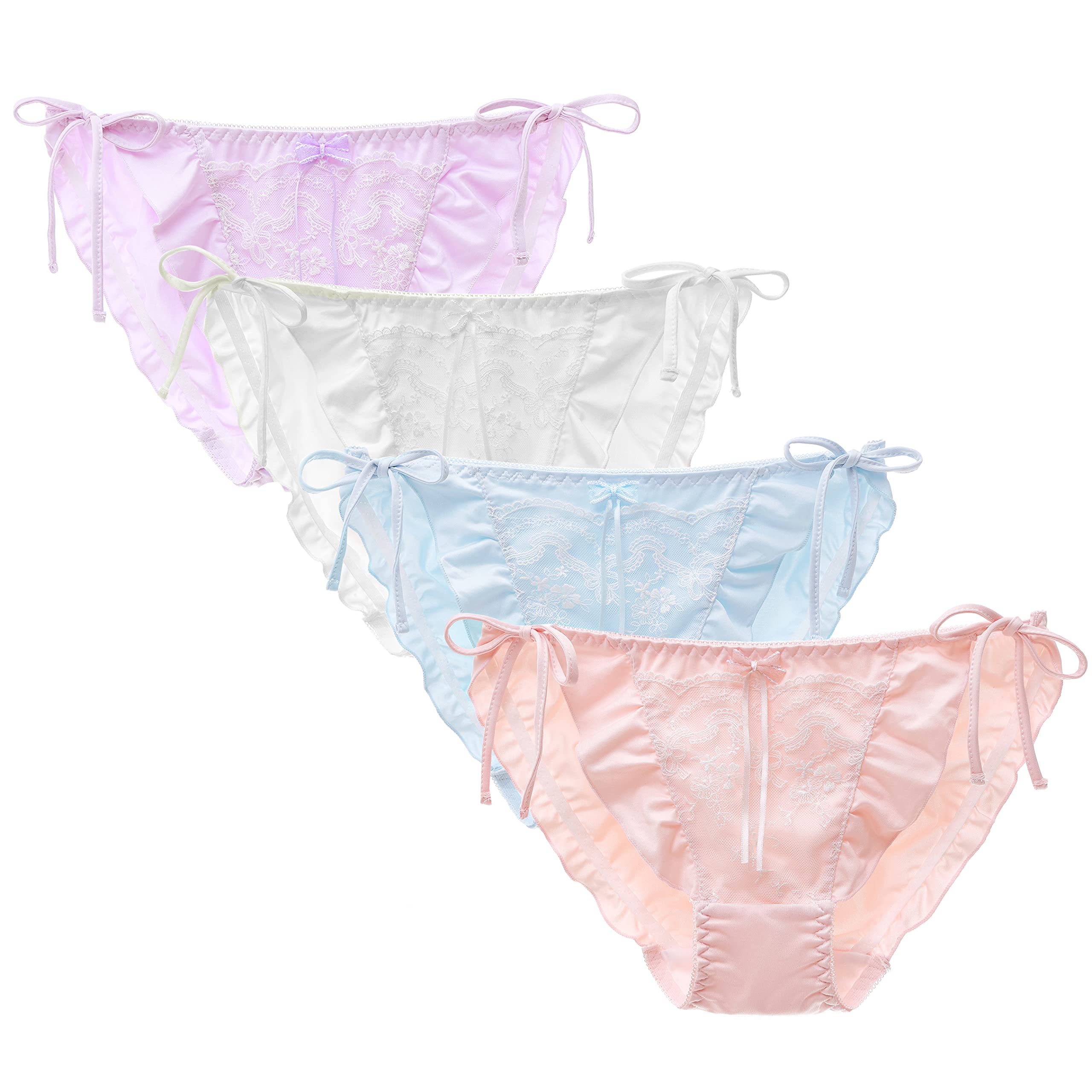 

Lolita House Атлас Размер Молочный Толстые Стринги Сексуальное Кружево Милые Треугольники Едва Сексуальные Милые Набор из 3 Трусиков, M, Белый, Трусики, Нижнее белье, Женские трусики,