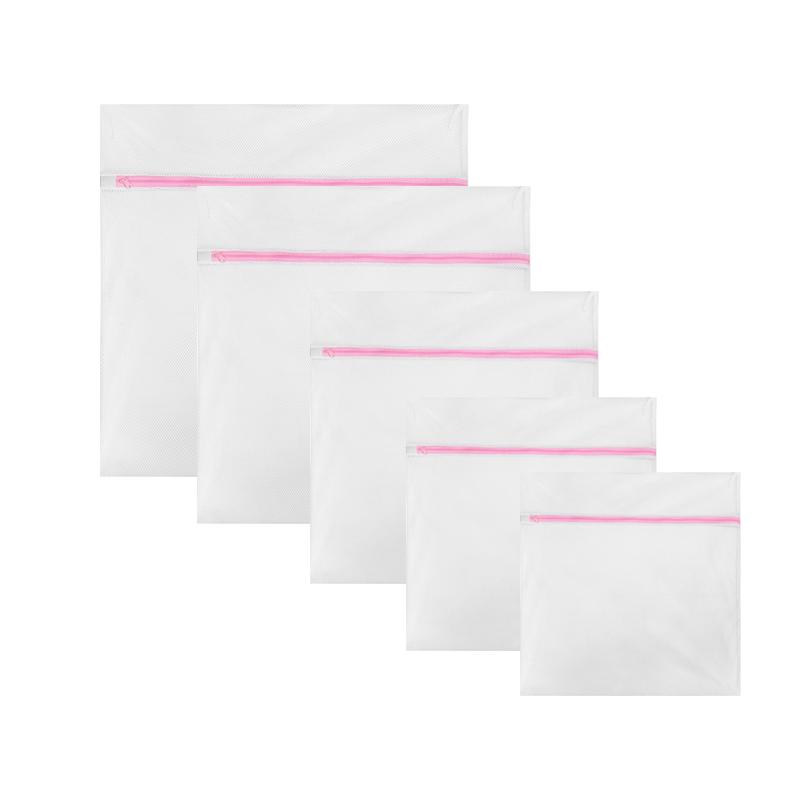 Mesh Laundry Bags Portable Reusable Zipper Net Wash Bag Multipurpose Clothes Storage Bag For Home Traveling A