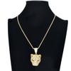 BES Bling Bling Micro-inlaid 5A Zircon Animal Pendant Leopard Head Pendant for Necklace Accessories Men Women