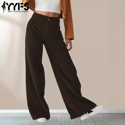 Women's Fashion Casual Solid Color Print High Waist Trousers Pants & Capris
