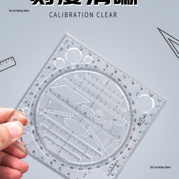 Multifunctional Geometric Drawing and Circle Template Ruler