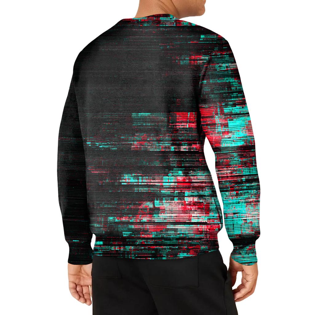 Men's Casual Fashion Printed Round Neck Pullover Sweatshirt