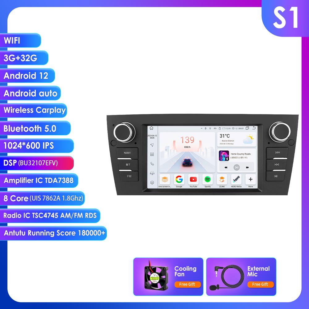 Hizpo Inteligentní 7'' 7862 AI 2din Android 13 Autorádio Multimediální Přehrávač Videa pro Pro BMW Řady 3 E90 E91 E92 E93 Navigace GPS Carplay 4G RDS