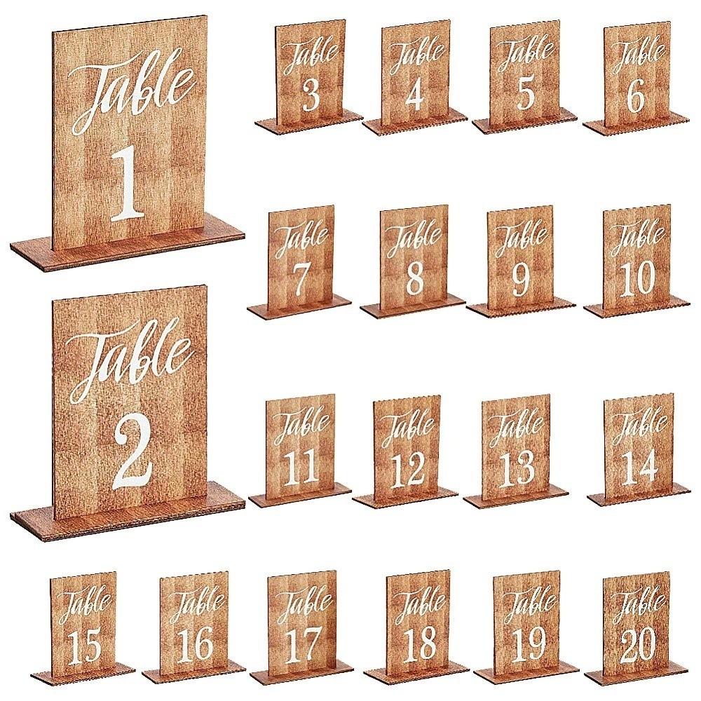 

Double-Sided Wedding Table Numbers Numbers 1-20 Table Number Signs Wedding Centerpieces 20 pcs/set
