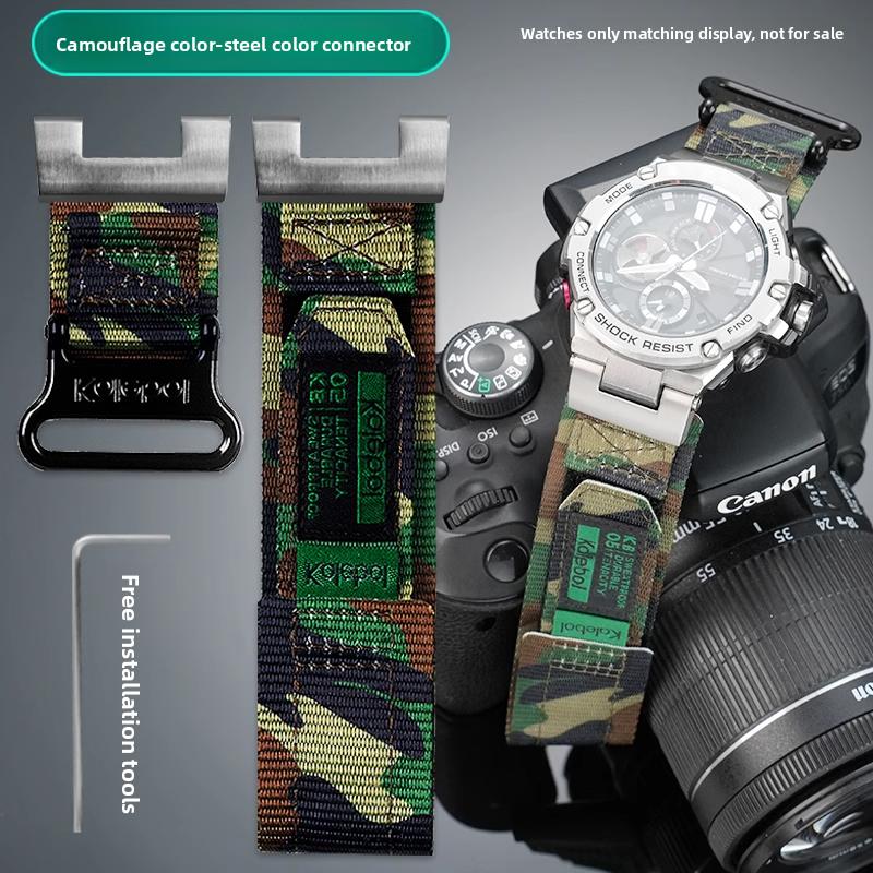 For Casio GSHOCK Heart of Steel Watch Strap GST-S130/S110/S120/W130L/B100/W300/400 Modifie nylon Watchband Wristband accessories