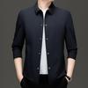 Men's Jacket Spring Middle-aged Business Casual Single-breasted Jacket Solid Color Thin Windbreaker Men