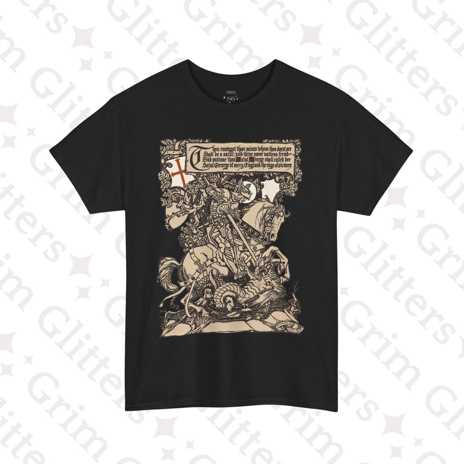 Saint George and the Dragon T-Shirt: Harold Nelson Medieval Knight Art 3XL