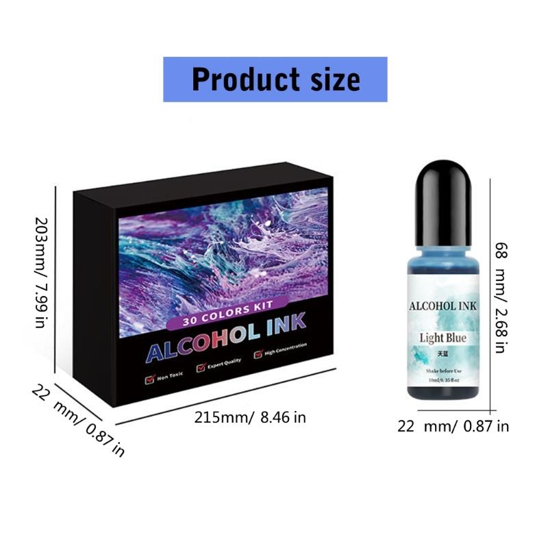 30 Color Epoxy Resin Dye Concentrated Inks Epoxy Resin Paint Silicone Texture Suitable for Resin Art and Craft Projects