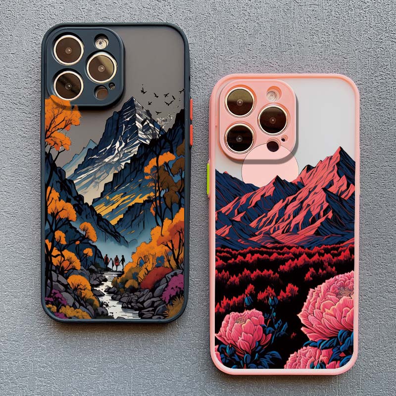 Sunrise Scenery Phone Case For iPhone 17 15 14 Plus Pro Max 16 13 12 11 Pro Max Mini XR X XS Plus Gorgeous Mountain River Cover