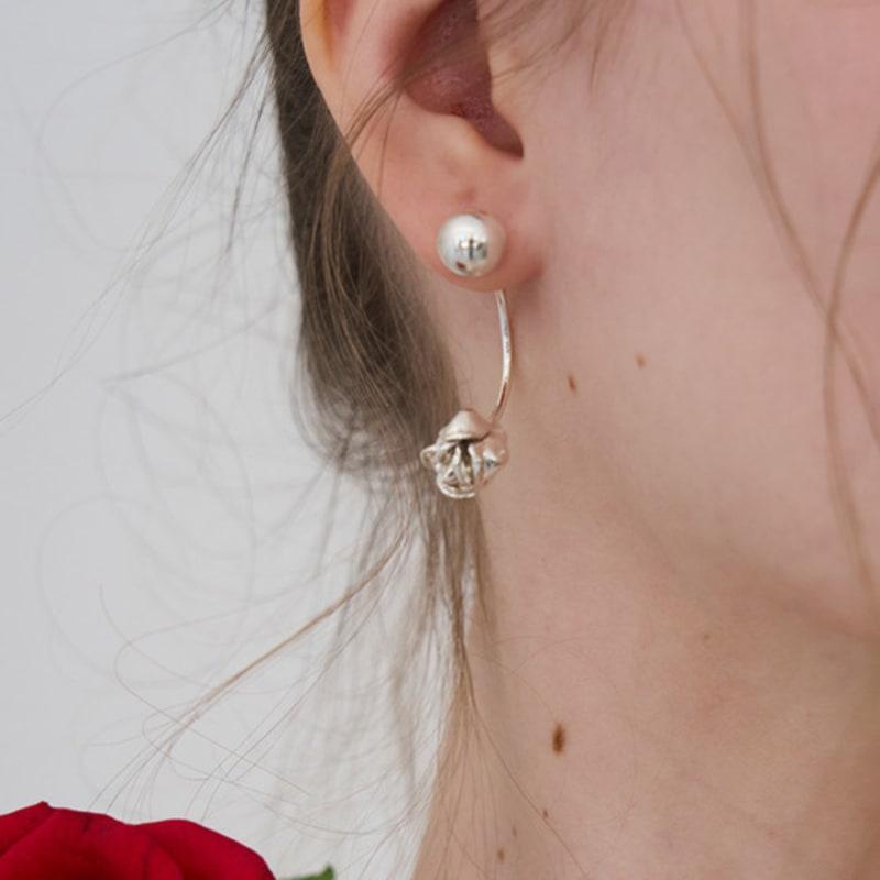 STILL INSTANT Rose with Dew - Earring 03