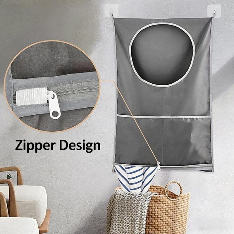 Space Saving Door or Wall Mounted Storage Bag for Organizing Bathroom Laundry Oxford Fabric Construction Organizers