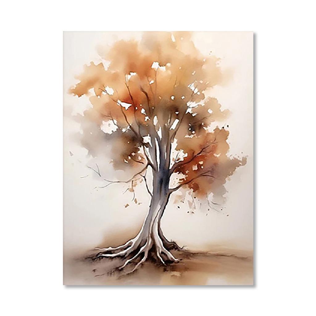 Zucche Carine Foglie d'Autunno Stampe su Tela ad Acquerello Ciao Autunno Poster per Parete per Soggiorno Moderno Decorazioni per la Casa di Halloween