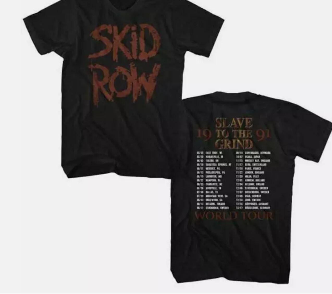 Skid Row Concert T-shirt Slave to the Grind World Tour 1991 Men_s Unisex XXXL