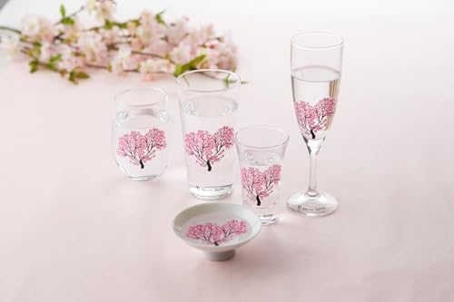 [Authentic] Marumo Takagi Ceramic Temperature-Controlled Sakura Free Glass Set (Pair) - Enjoy the Cherry Blossoms In Full Bloom! Perfect As a Gift for
