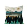 Home Decoration Supplies Landscape Painting Polyester Pillow Cover Home Geometric Abstract Sofa Cushion Cover