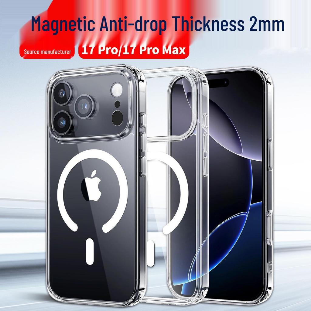 Magnetic Transparent Drop-Proof Case for iPhone 17/17 Pro