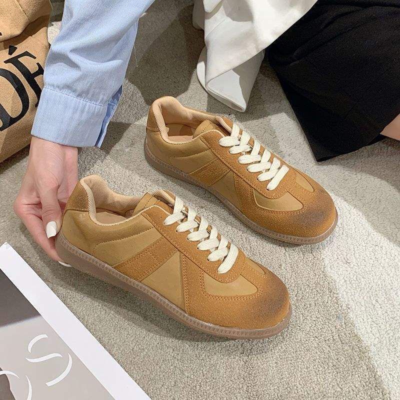 Campus Style Handmade Shoes~ Silver German Training Shoes Women's 2025 New Inner Height Increase Sports and Leisure Flat Shoes Board Shoes