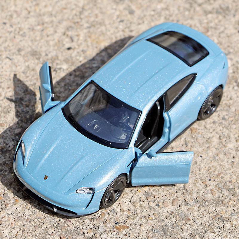 Pdbn6 1/36 Porsche Taycan Toy Car Model For Children RMZ CiTY Diecast Super Sport Miniature Pull Back Collection Gift For Kid Boy
