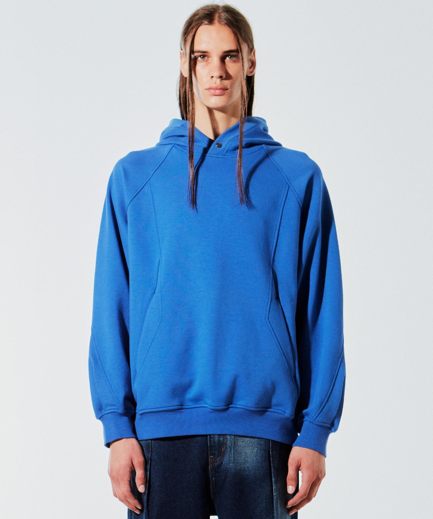 Zensai Oversized Cutout Hoodie Blue L