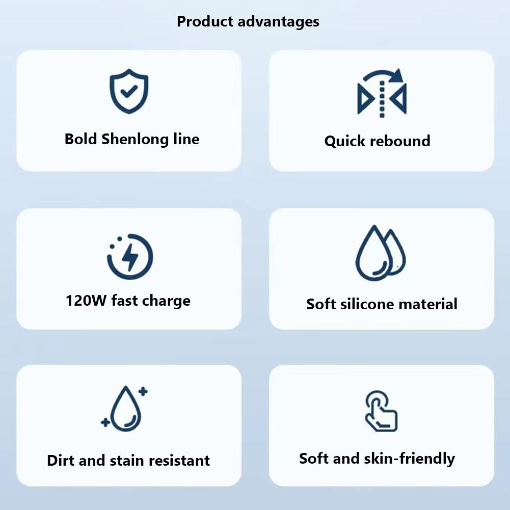 120W 6A Schnellladekabel Typ-C Flüssigsilikon-Kabel Quick Charge USB-Kabel Kompatibel für iPhone