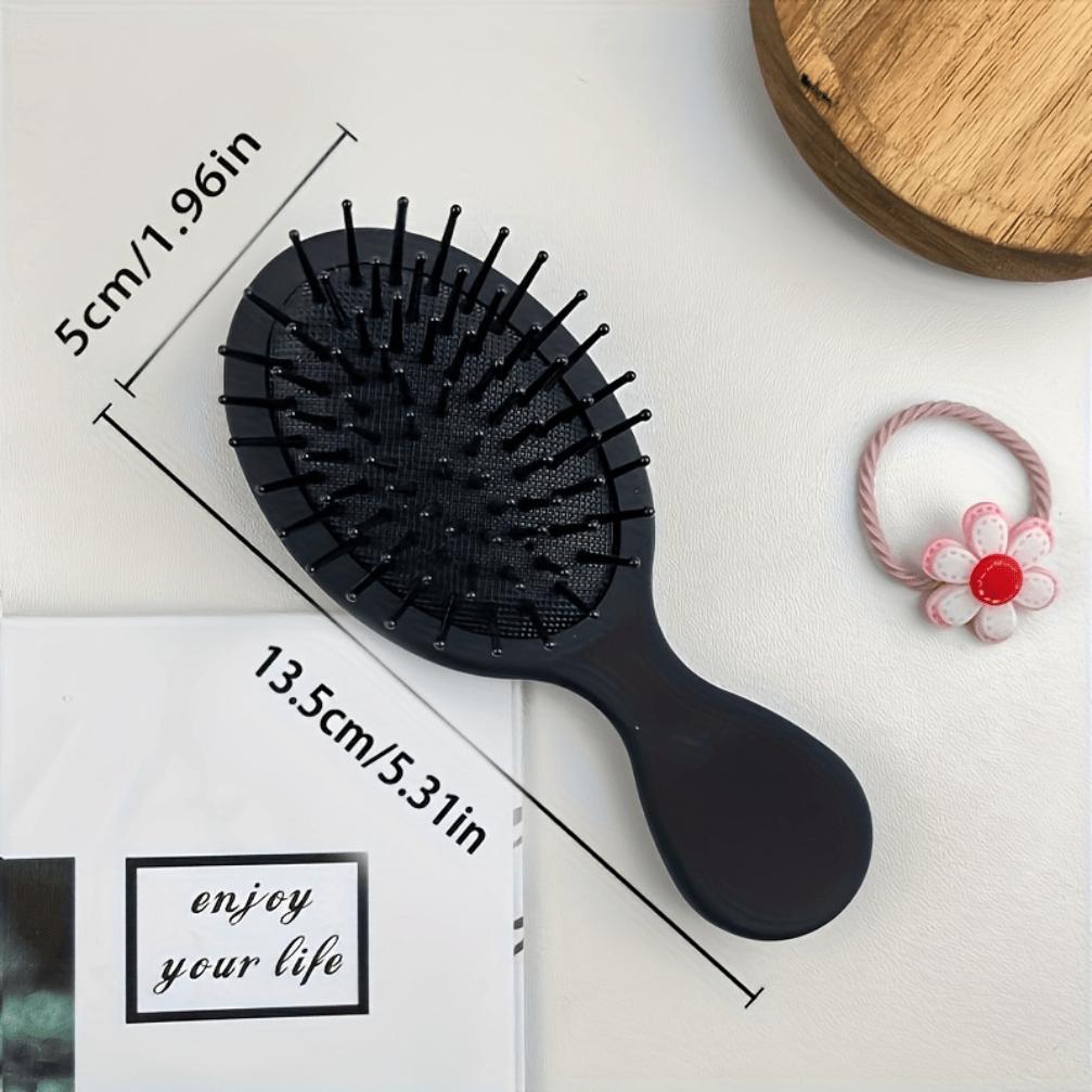 1pc Portable Japanese-Style Black Bristle Comb with Scalp Massage - Ideal for Long Straight Hair,Matte Texture Handle