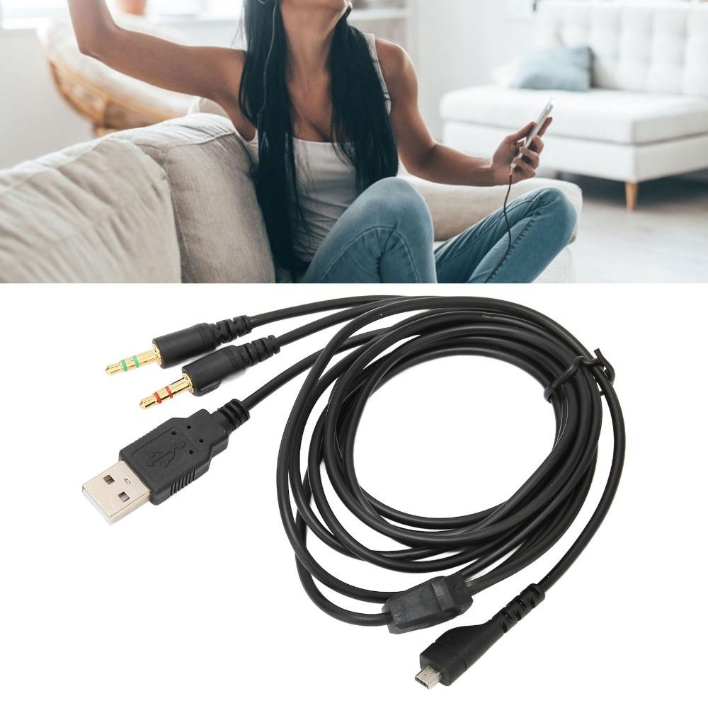 2m Headphone Audio Cable USB with Lighting Gaming Headset Cable for SteelSeries Arctis Home
